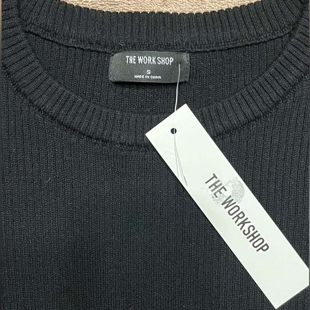 NWT - THE WORKSHOP Ribbed Knit Ruffle Sleeve Top - Size S - Picture 8 of 9